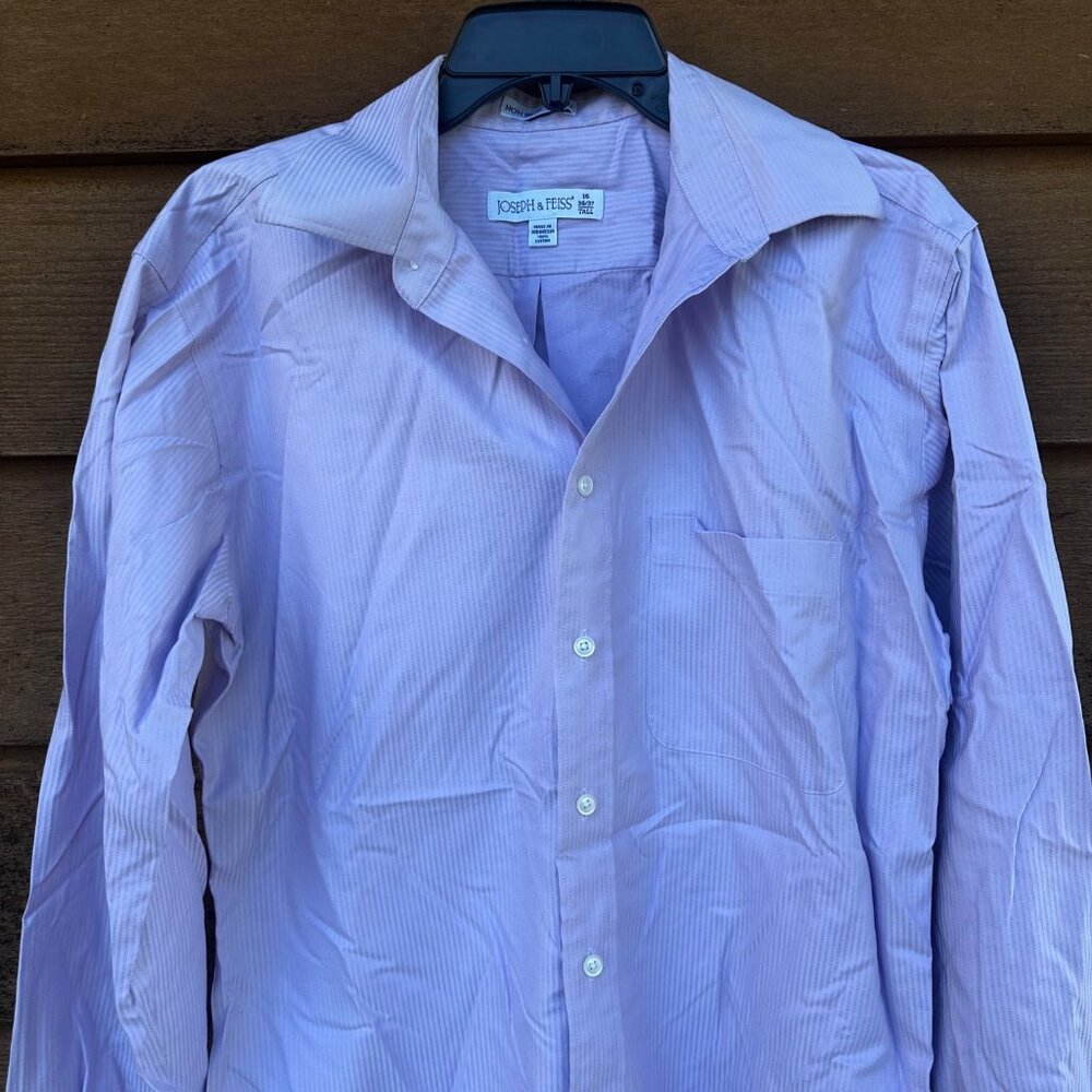 Joseph & Feiss Non- Iron Fitted Mens Button Down Dress Shirt Size 16 - Picture 4 of 8